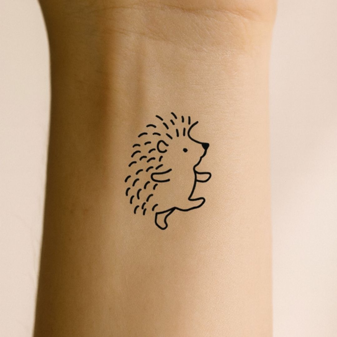 Walking hedgehog temporary tattoo - 1 | Temporalis