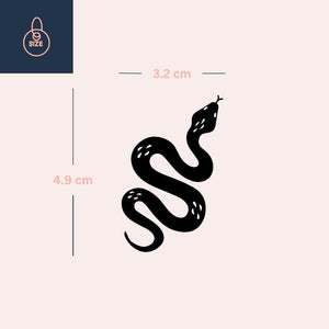 Wavy snake temporary tattoo - silhouette - 4 | Temporalis