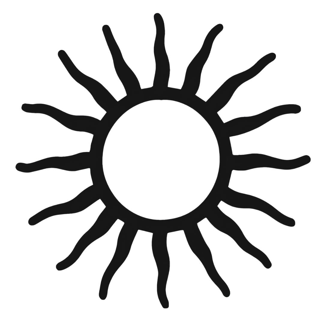 Wavy Sun Tattoo - 2 | Temporalis