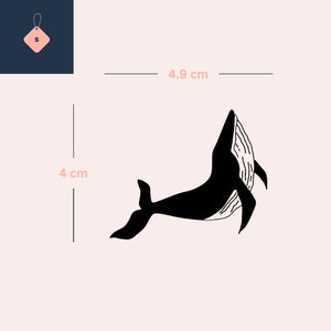 Whale Silhouette Temporary Tattoo 3 - Temporalis