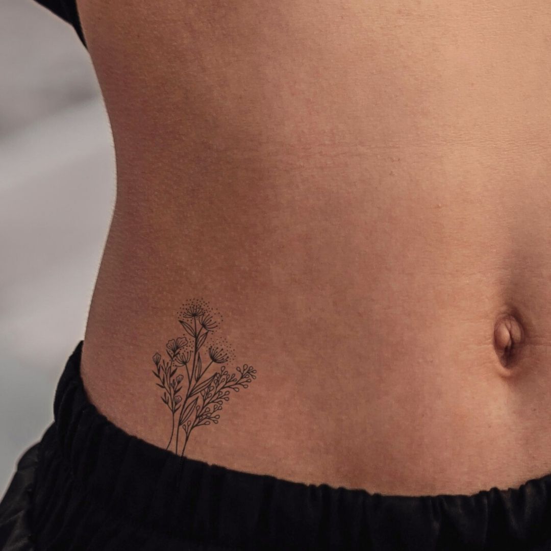 Wildflower bouquet temporary tattoo - 1 | Temporalis