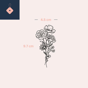Bouquet di fiori di campo 2 - Temporalis® - Tatuaggio temporaneo
