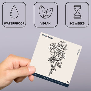 Bouquet di fiori di campo 3 - Temporalis® - Tatuaggio temporaneo