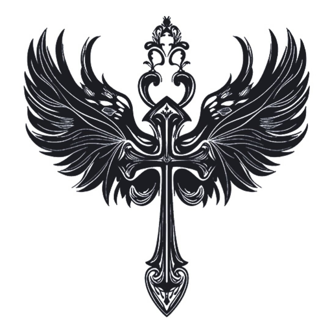 Winged Cross Tattoo - 2 | Temporalis
