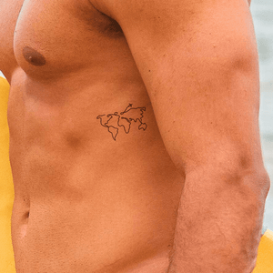 Kablet verdenskort 1 - Temporalis® - Midlertidig tatovering