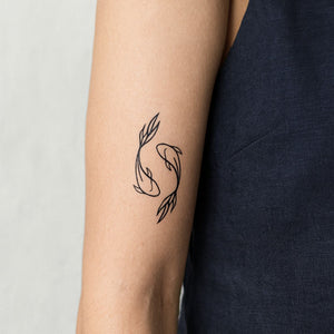 Yin - Yang Koi Fish Temporary Tattoo - 1 | Temporalis