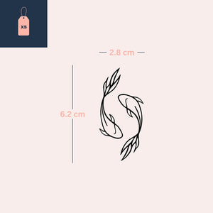 Yin - Yang Koi Fish Temporary Tattoo - 4 | Temporalis