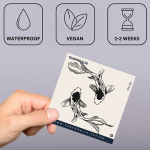 Yin - yang koi fish temporary tattoo - 3 | Temporalis