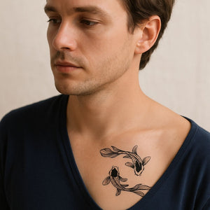 Yin - yang koi fish temporary tattoo - 1 | Temporalis