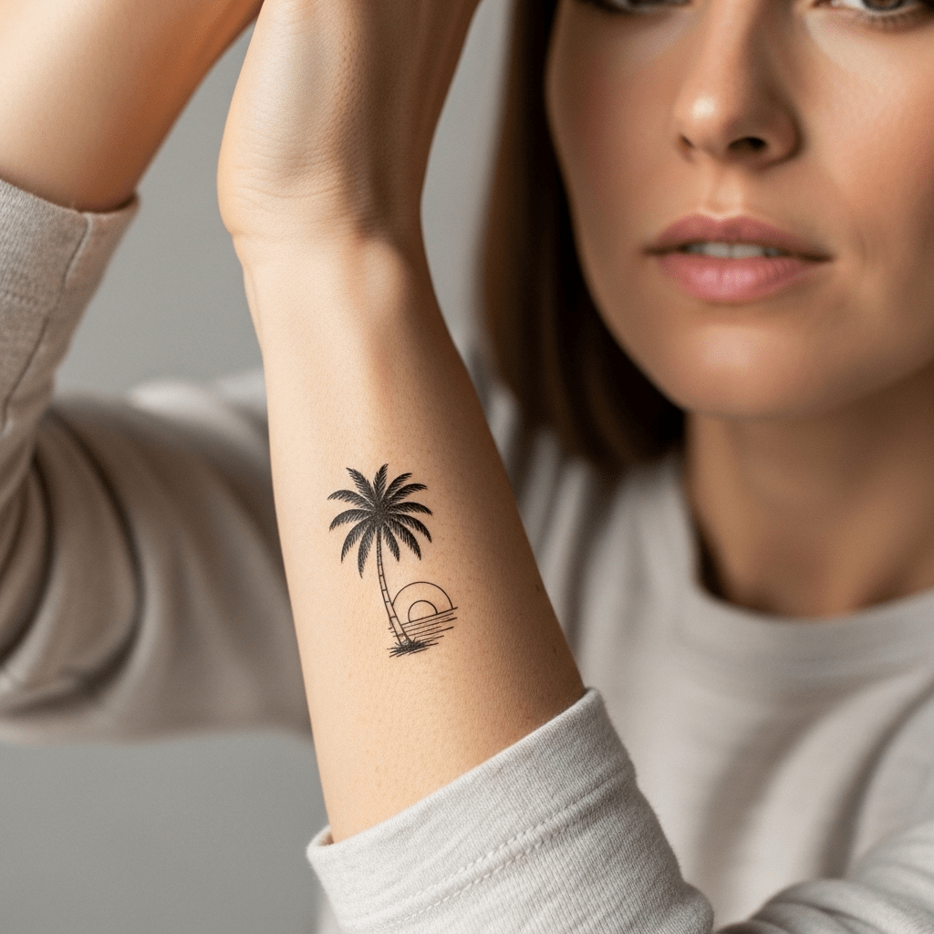 Palm tree tattoos - Temporalis