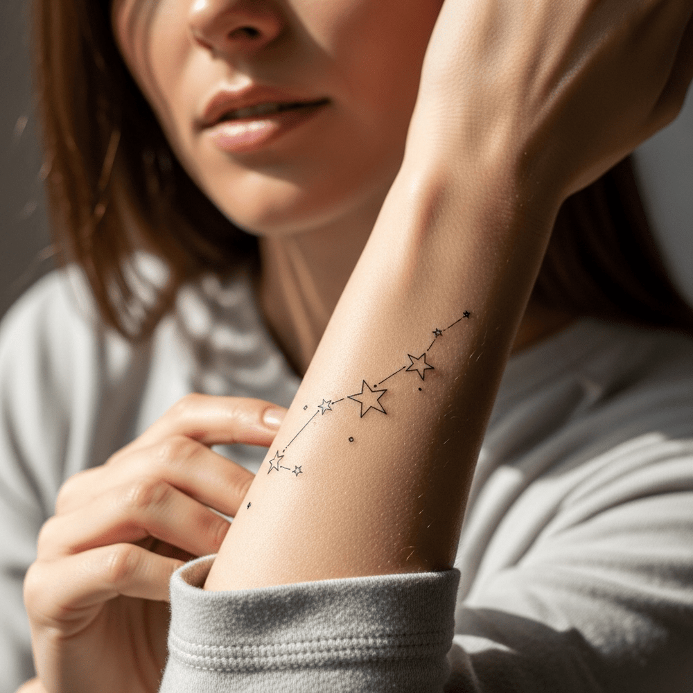 Sterne-Kit mit 7 Jagua-Tattoos — meistverkauftes Stern-Design bei Temporalis