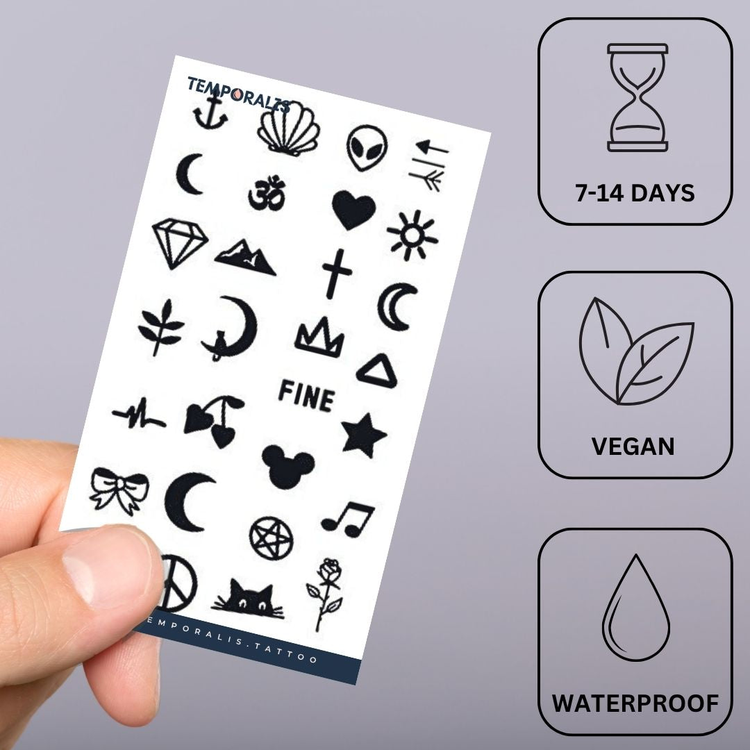 28 Mini Symbol Collection Tattoo Set