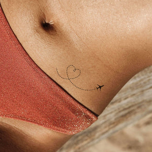 Airplane heart trail temporary tattoo - 1 | Temporalis