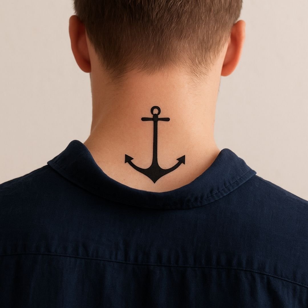 Anchor silhouette temporary tattoo - 1 | Temporalis