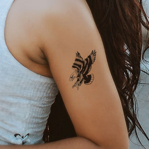 Attacking Eagle Temporary Tattoo, Traditional Style - 1 | Temporalis