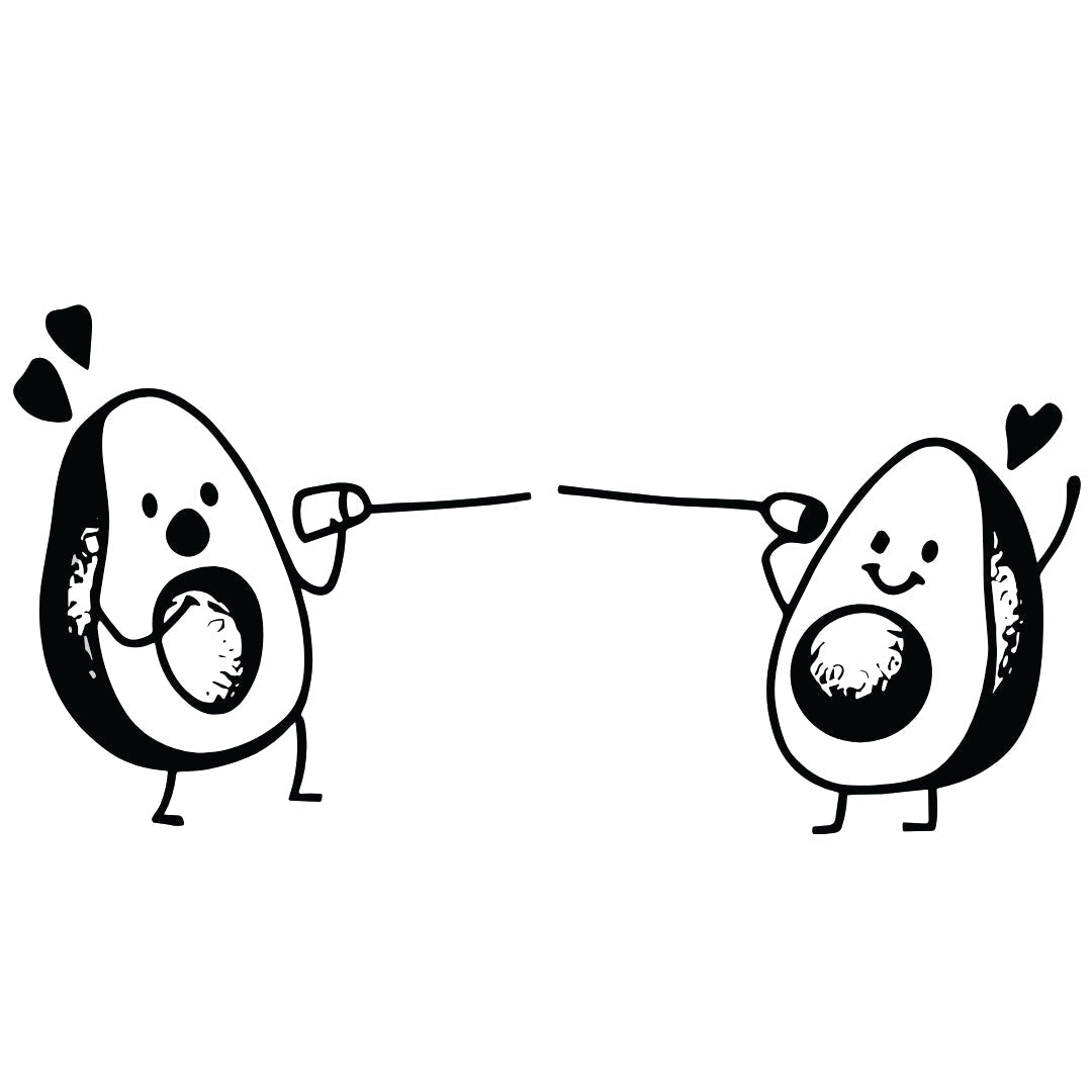 Avocado fencing duel temporary tattoo - 2 | Temporalis