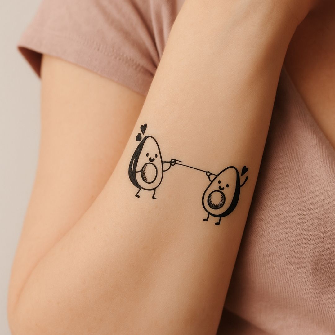 Avocado fencing duel temporary tattoo - 1 | Temporalis