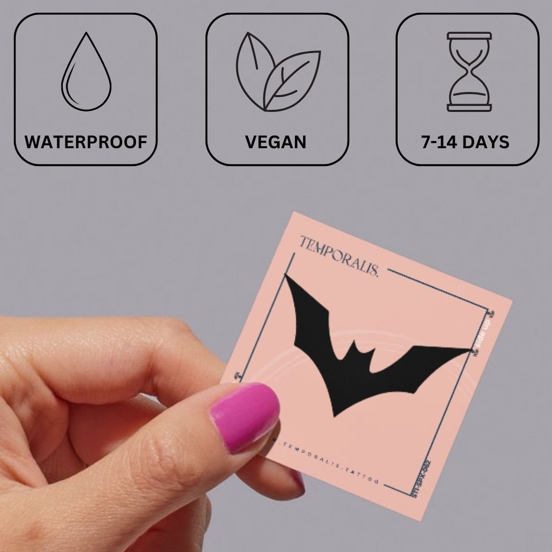 Bat silhouette temporary tattoo - 3 | Temporalis