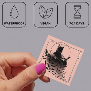 Batman with bats temporary tattoo 4 - Temporalis
