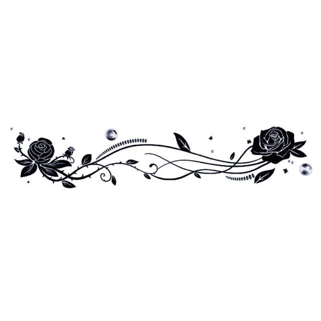 Black Rose Vine Tattoo - 2 | Temporalis