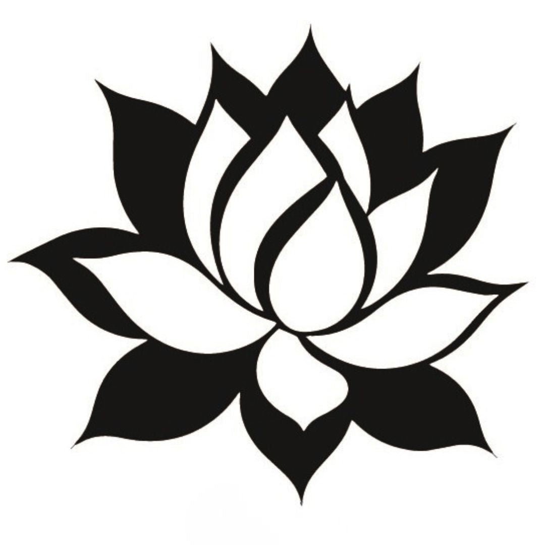 Blackwork Lotus Tattoo - 2 | Temporalis