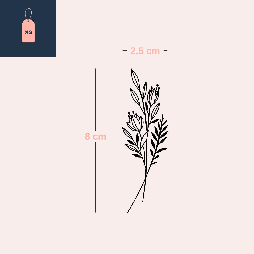 Bloom Twig 3 - Temporalis® - Tatuagem temporária