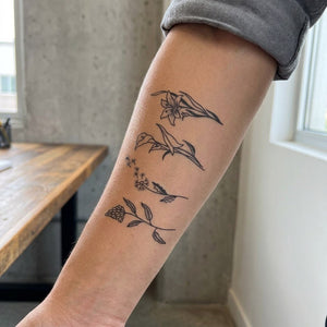 Botanical Botanical Floral Set Tattoo - 1 | Temporalis
