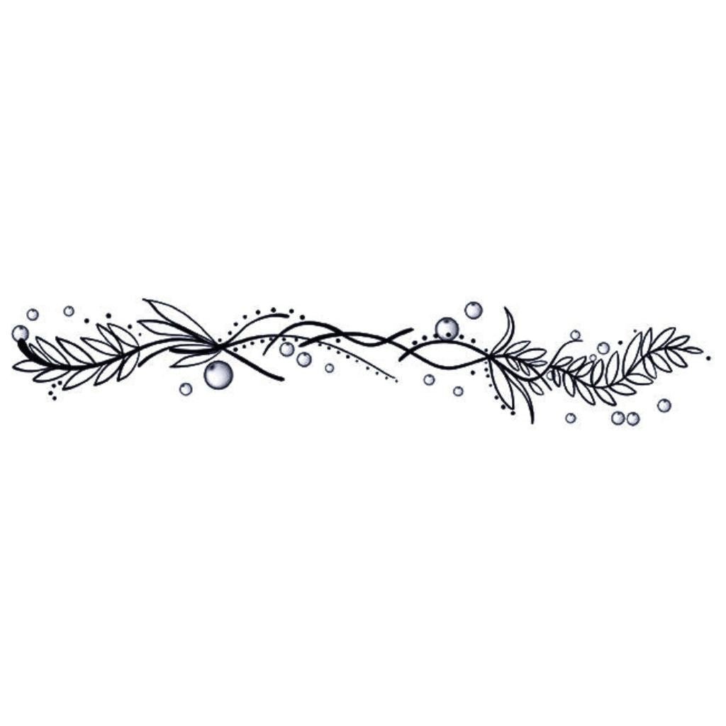 Botanical Branch and Bubbles Tattoo - 2 | Temporalis