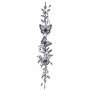 Butterfly Floral Garland Tattoo - 2 | Temporalis