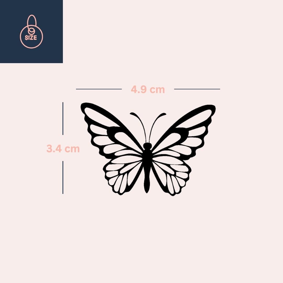 Butterfly Silhouette Temporary Tattoo - 4 | Temporalis
