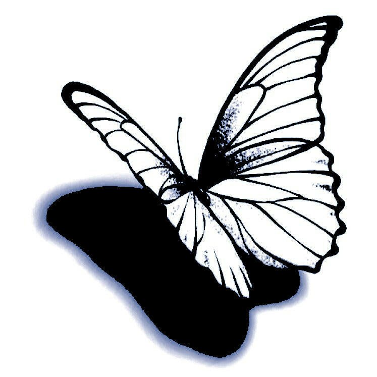 Butterfly temporary tattoo with asymmetric wings - 2 | Temporalis