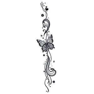 Butterfly Vine Flourish Tattoo - 2 | Temporalis