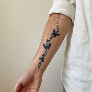 Butterfly Vine Trail Tattoo - 1 | Temporalis