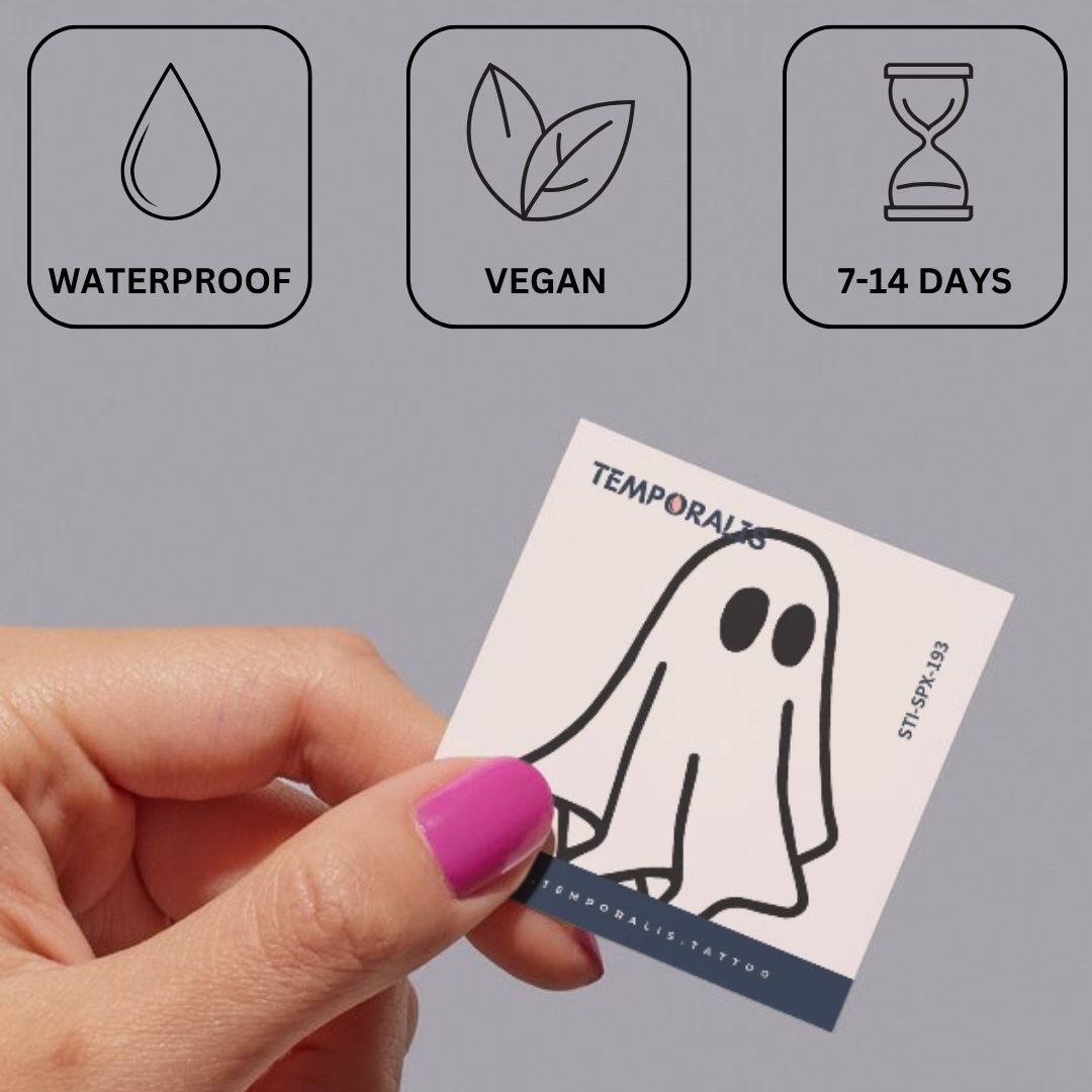 Cartoon ghost temporary tattoo - 3 | Temporalis