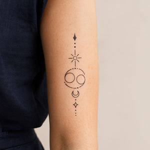 Celestial Cancer zodiac temporary tattoo - 1 | Temporalis