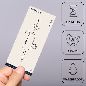 Celestial Capricorn zodiac temporary tattoo - 3 | Temporalis