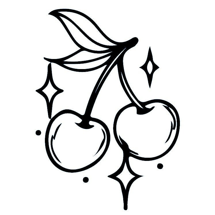 Cherry temporary tattoo with sparkles - 2 | Temporalis