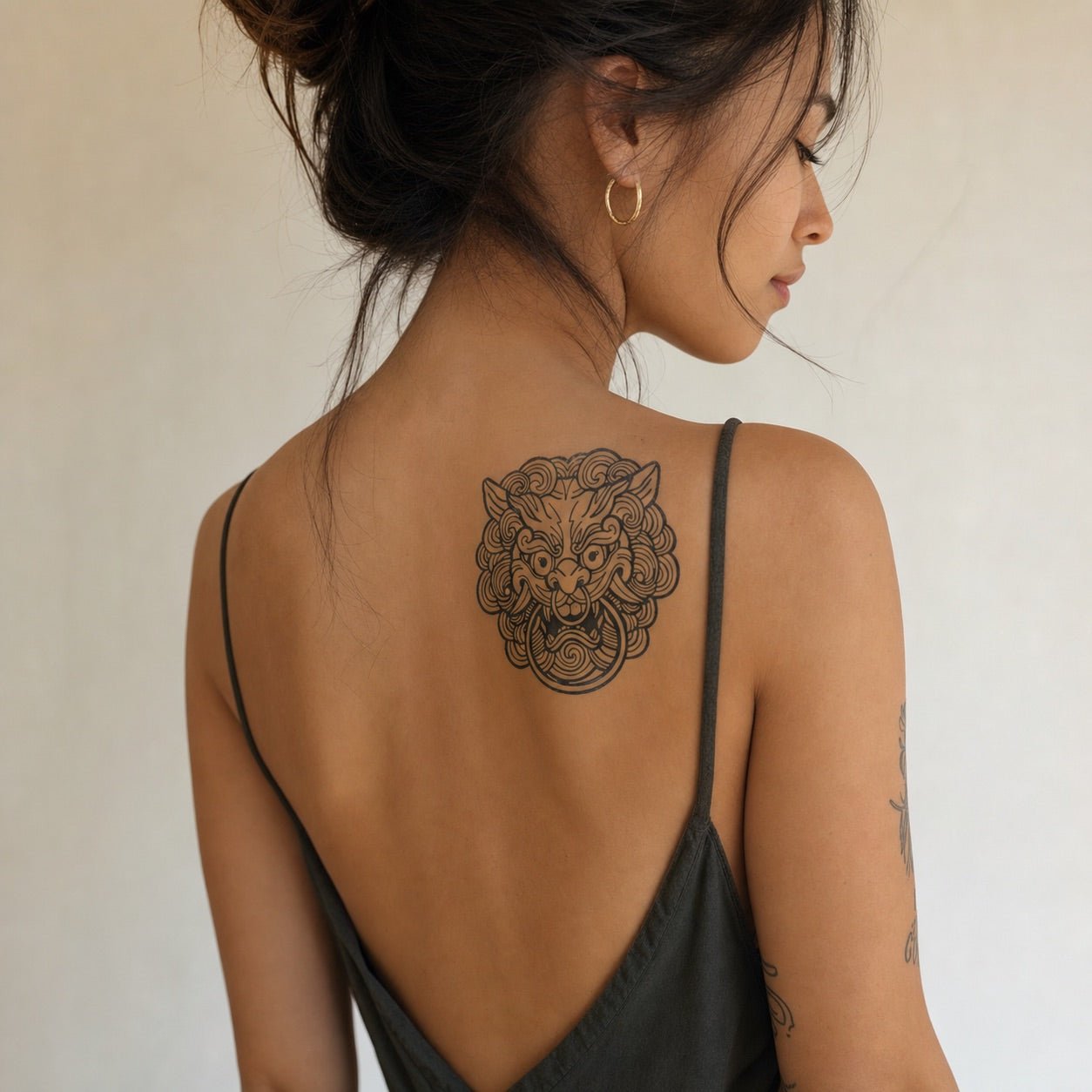 Chinese Guardian Lion Tattoo - 1 | Temporalis