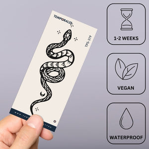 Coiled serpent temporary tattoo with crescent moons - 3 | Temporalis