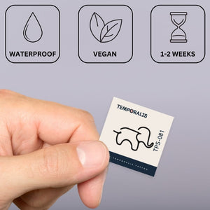 Continuous Line Elephant Temporary Tattoo - 3 | Temporalis