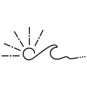 Continuous line wave and sunrise temporary tattoo - 2 | Temporalis