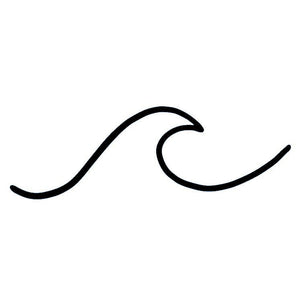 Continuous Line Wave Temporary Tattoo - 2 | Temporalis