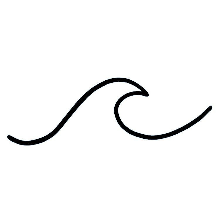 Continuous Line Wave Temporary Tattoo - 2 | Temporalis