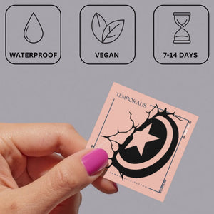 Cracked star shield temporary tattoo - 3 | Temporalis