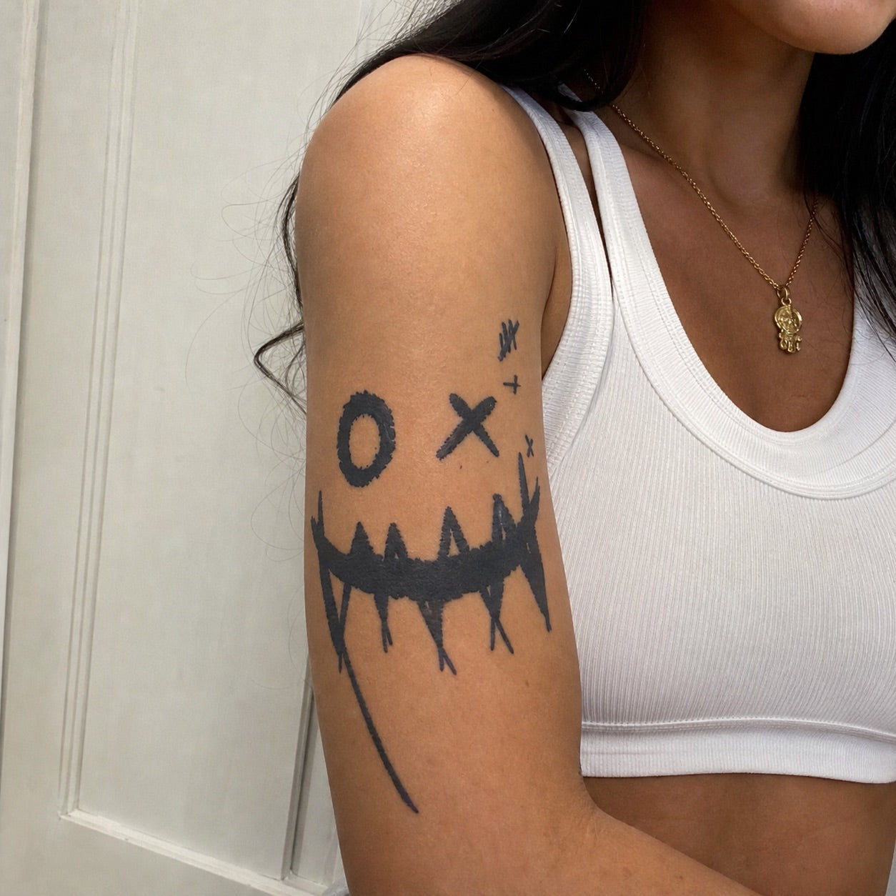Creepy Joker Smile Tattoo - 1 | Temporalis