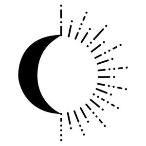 Crescent Moon and Sun Rays Temporary Tattoo - 2 | Temporalis