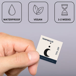 Crescent Moon with Two Dots Temporary Tattoo - 3 | Temporalis