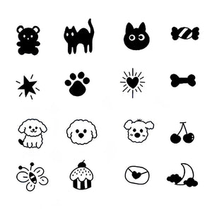 Cute Dog & Friends Mini Pack Tattoo - 2 | Temporalis