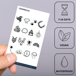 Cute Mini Icons Bundle Tattoo - 3 | Temporalis