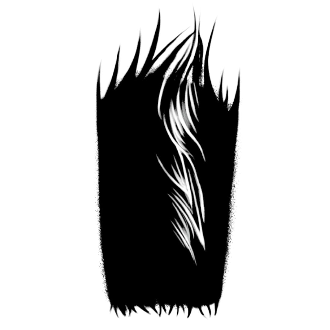 Dark Flame Wolf Fur Tattoo - 2 | Temporalis